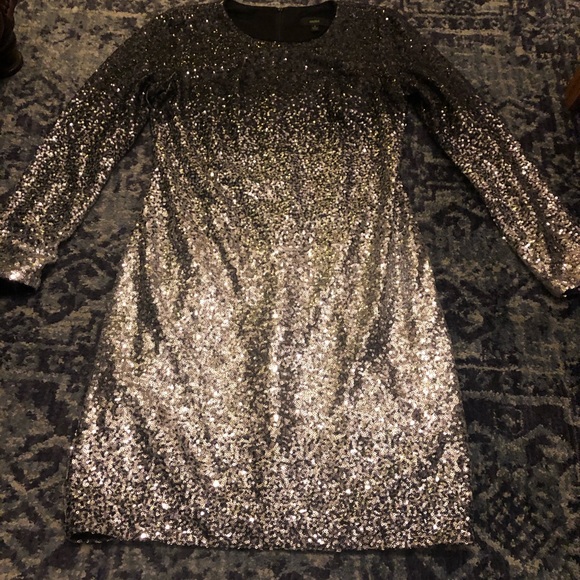 Maia Ombre Long Sleeve Sequin Sheath Dress - Picture 2 of 8